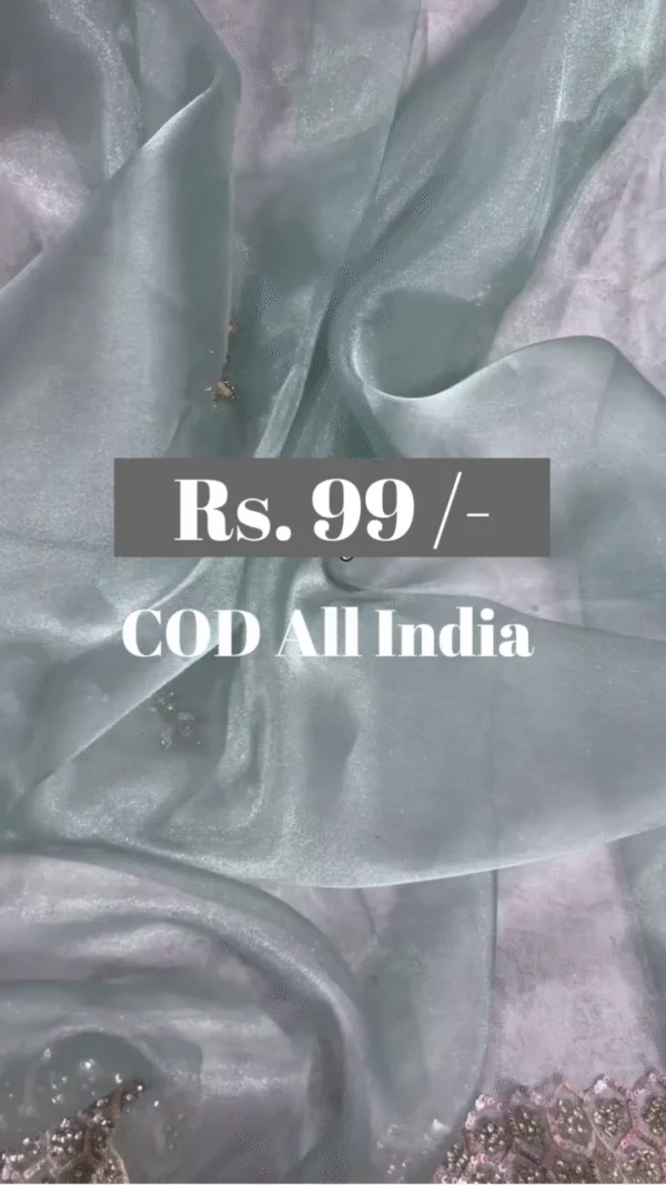 Women Beautiful Pista Color Platinum Crush Silk Saree - Image 2