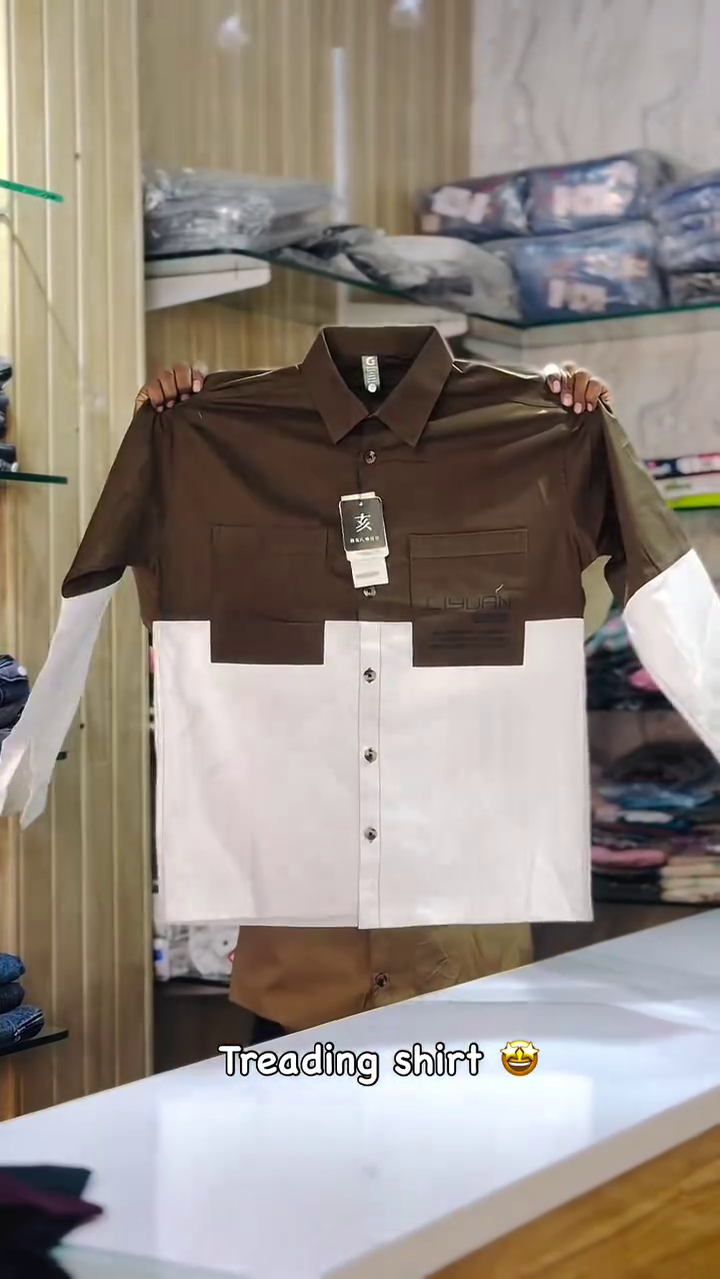 Cotton Print Detail Colour blocked Casual Shirt
