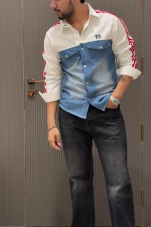 Colourblocked Pure Cotton Casual Shirt