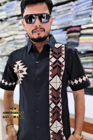 Smart Placement Printed Oversized Cotton Casual Shirt
