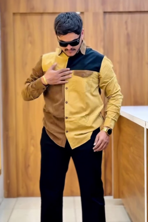 Men Black Slim Fit Opaque Colourblocked Casual Shirt