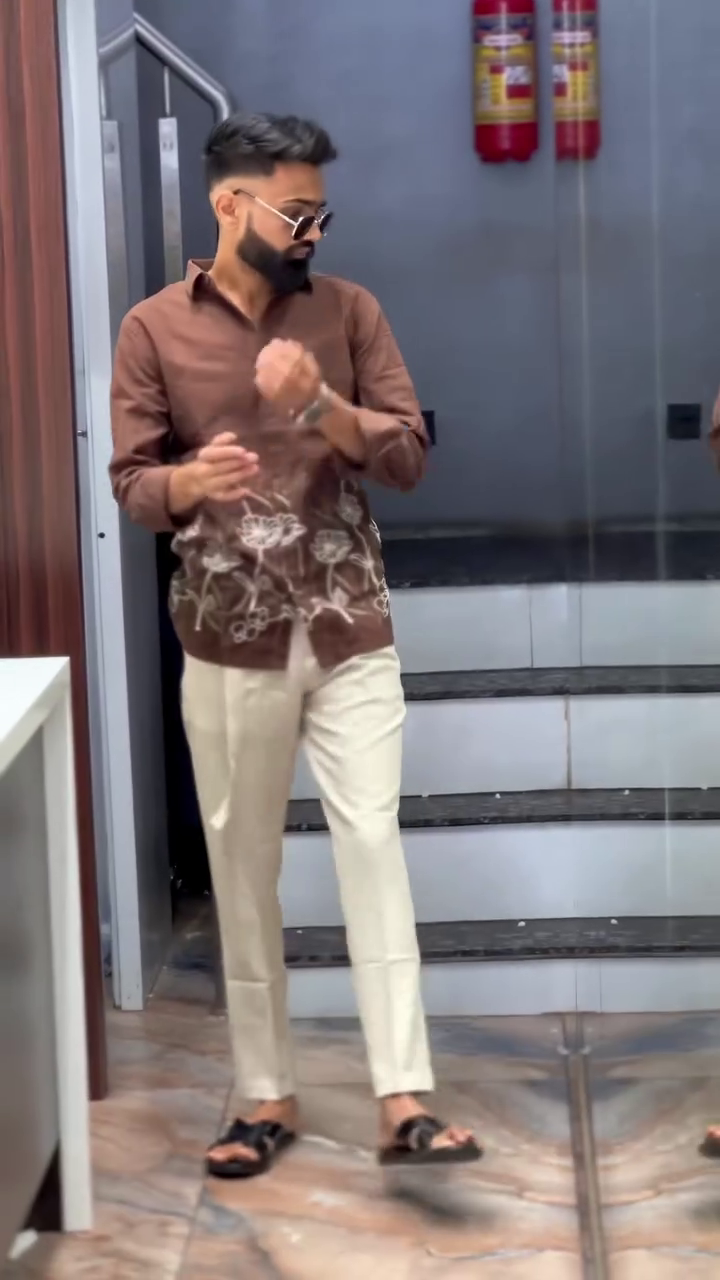 Regular Fit Birds Embroidered Shirt - Image 7