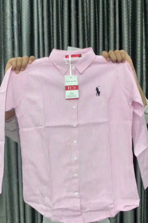 Striped Cotton Spread Collar Shirt