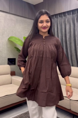 Women Brown Linen Co-Ords