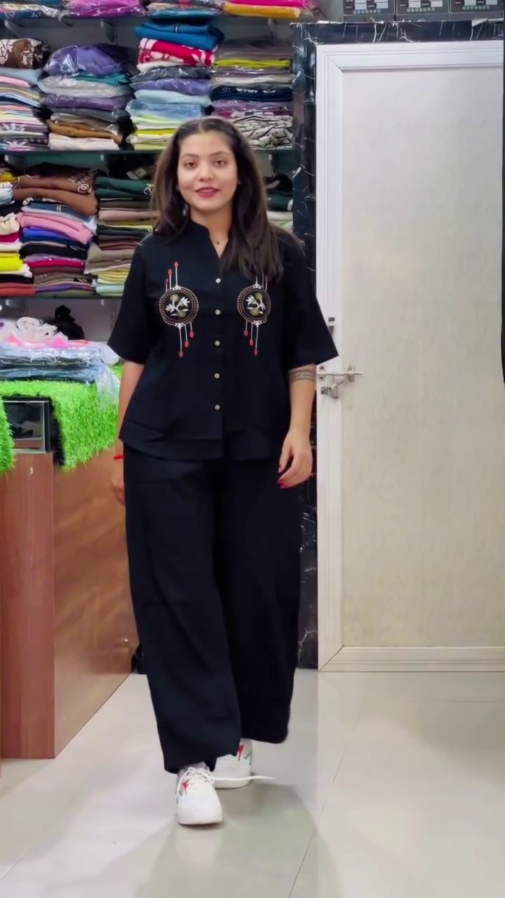 Women Embroidered Cotton Crop Shirt - Image 10