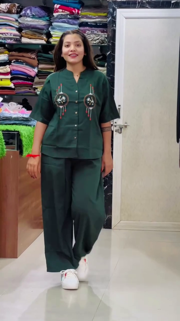Women Embroidered Cotton Crop Shirt - Image 8