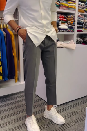 Men Original Regular Fit Mid-Rise Cotton Formal Trouser