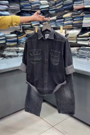 Men Faded Denim Jacket