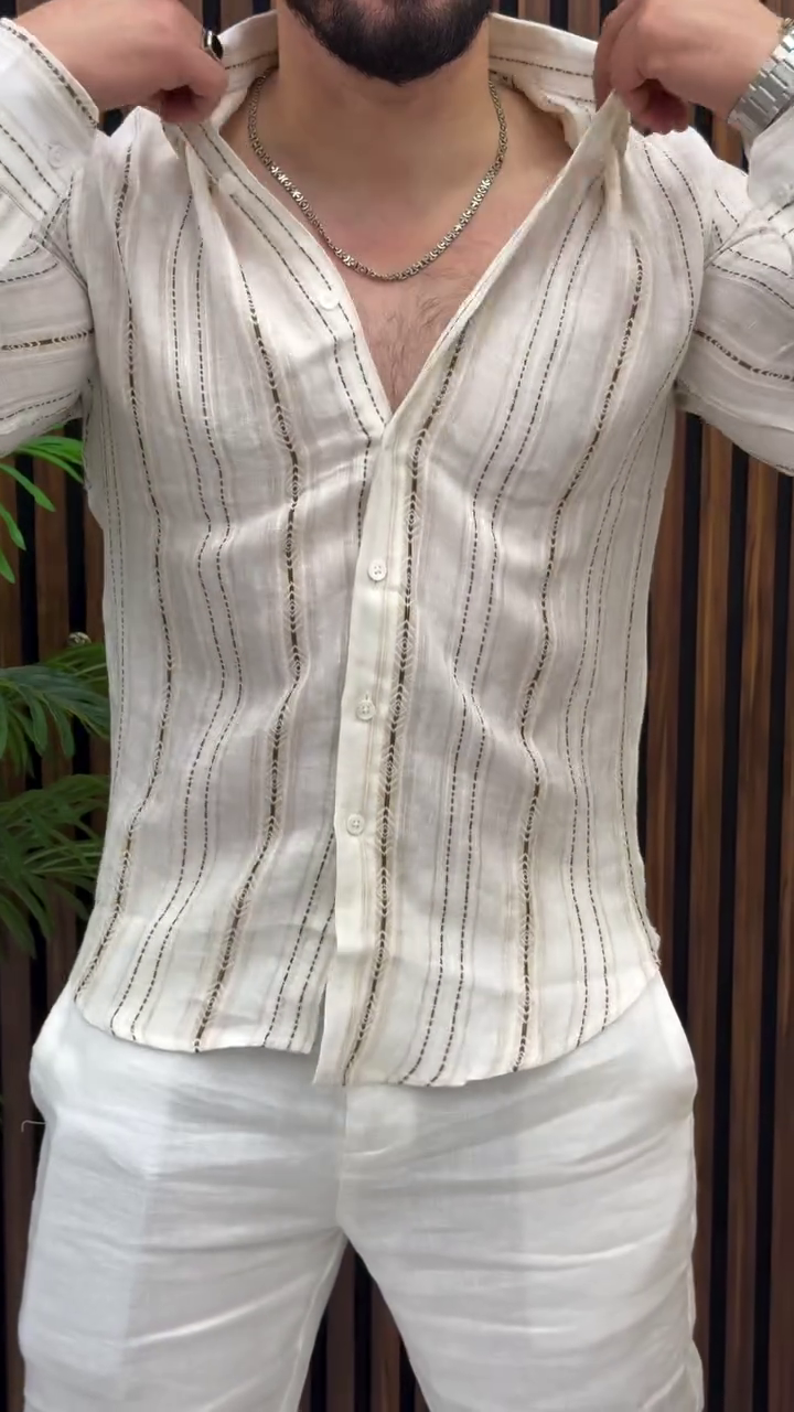 Men Striped Casual Shirt - Image 6