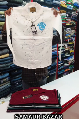 Typography Printed Spread Collar Cotton Casual Shirt