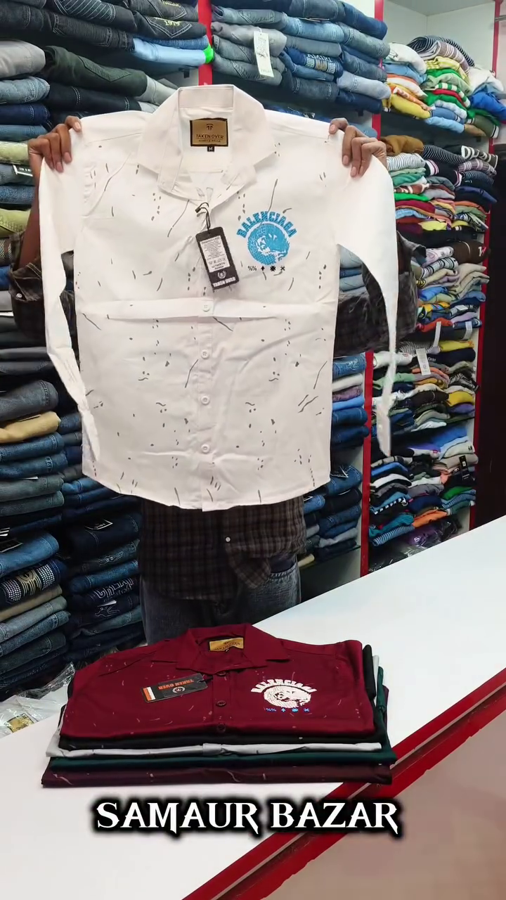 Typography Printed Spread Collar Cotton Casual Shirt