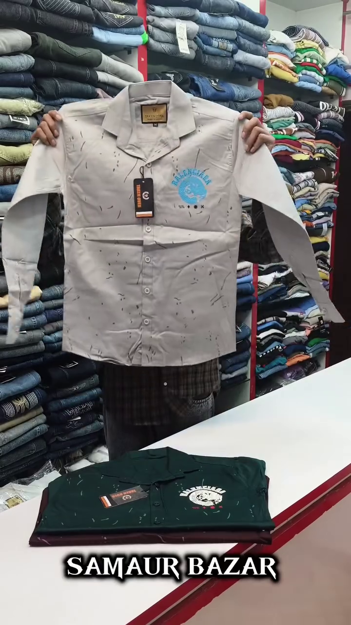 Typography Printed Spread Collar Cotton Casual Shirt - Image 6
