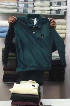 Men Solid Polo Collar T-shirt