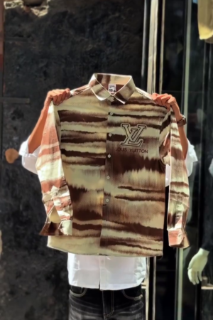Men Dyed Spread Collar Cotton Casual Shirt