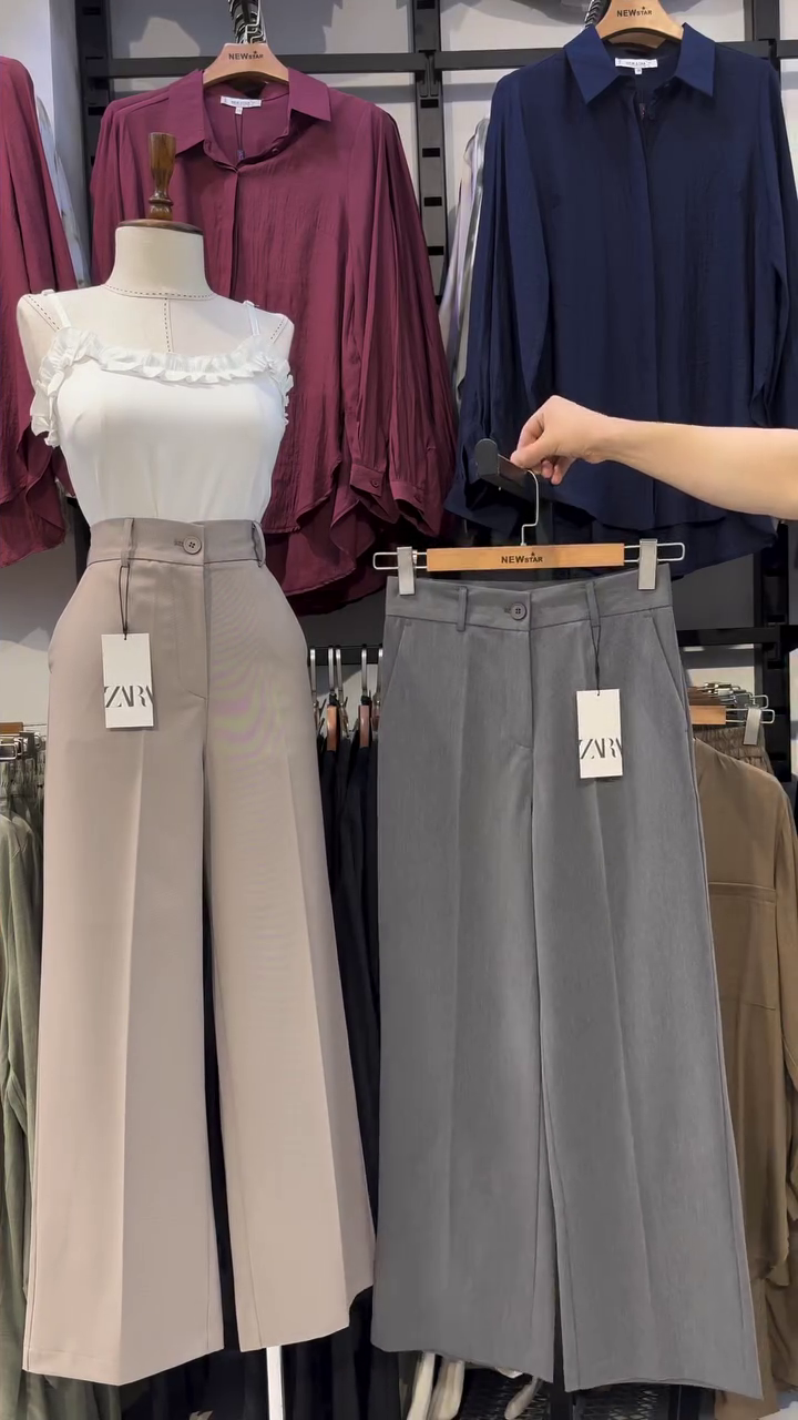 Women Olive Crest Wide Leg High Waist Pants - Image 7