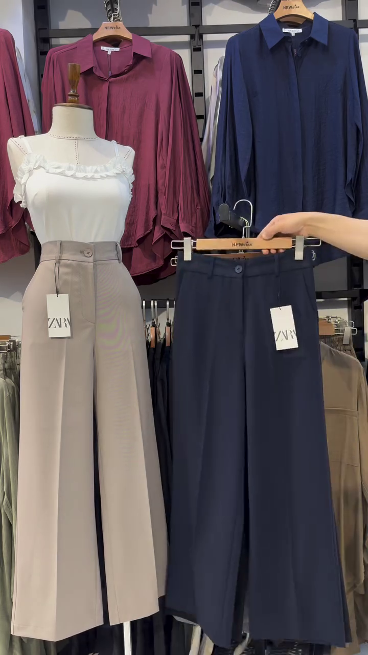 Women Olive Crest Wide Leg High Waist Pants - Image 5