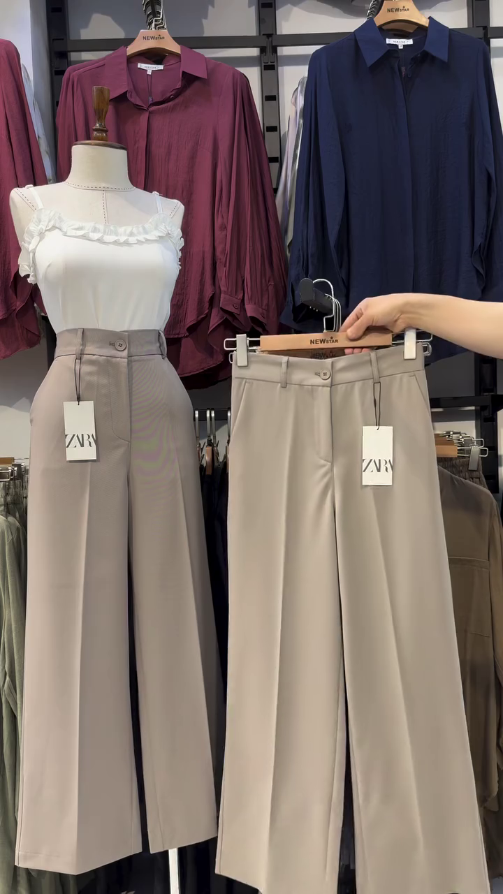 Women Olive Crest Wide Leg High Waist Pants - Image 4