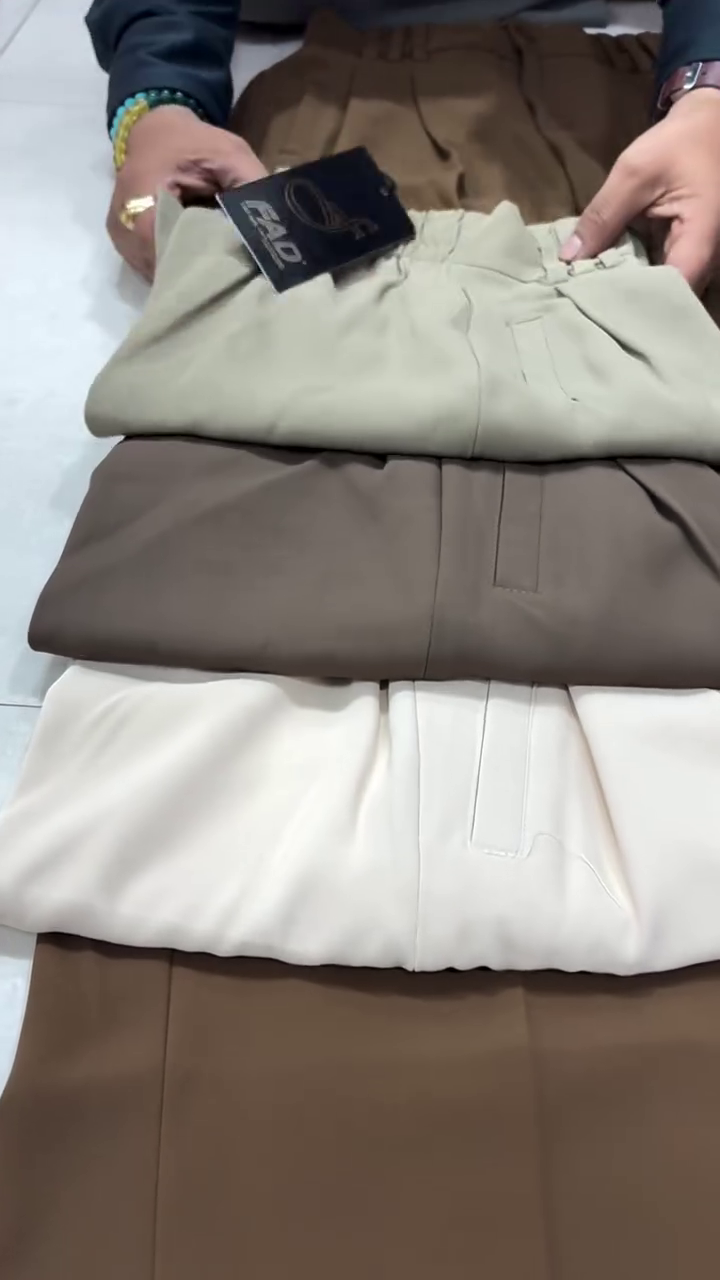 Women Smart Straight Fit High-Rise Easy Wash Pleated Korean Pants - Image 5
