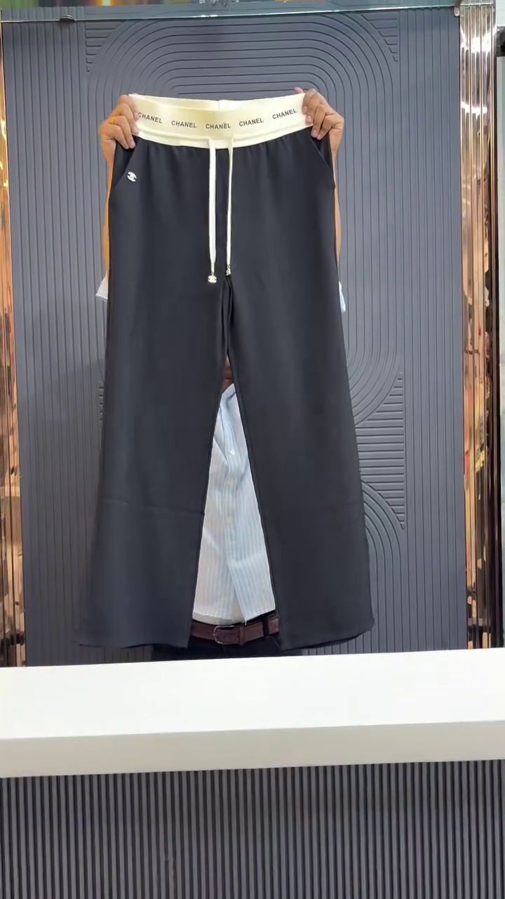 Nylon drawstring trousers