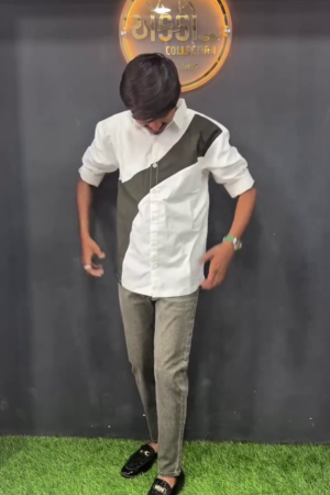 Comfort Slim Fit Spread Collar Cotton Casual Shirt