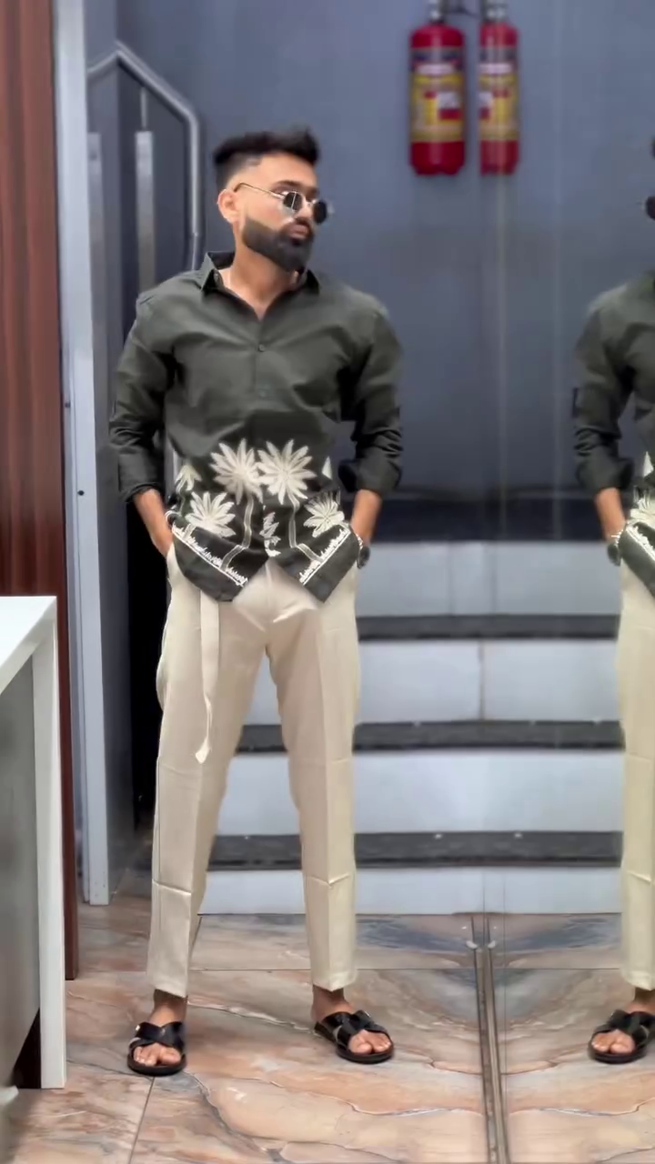Regular Fit Birds Embroidered Shirt - Image 8
