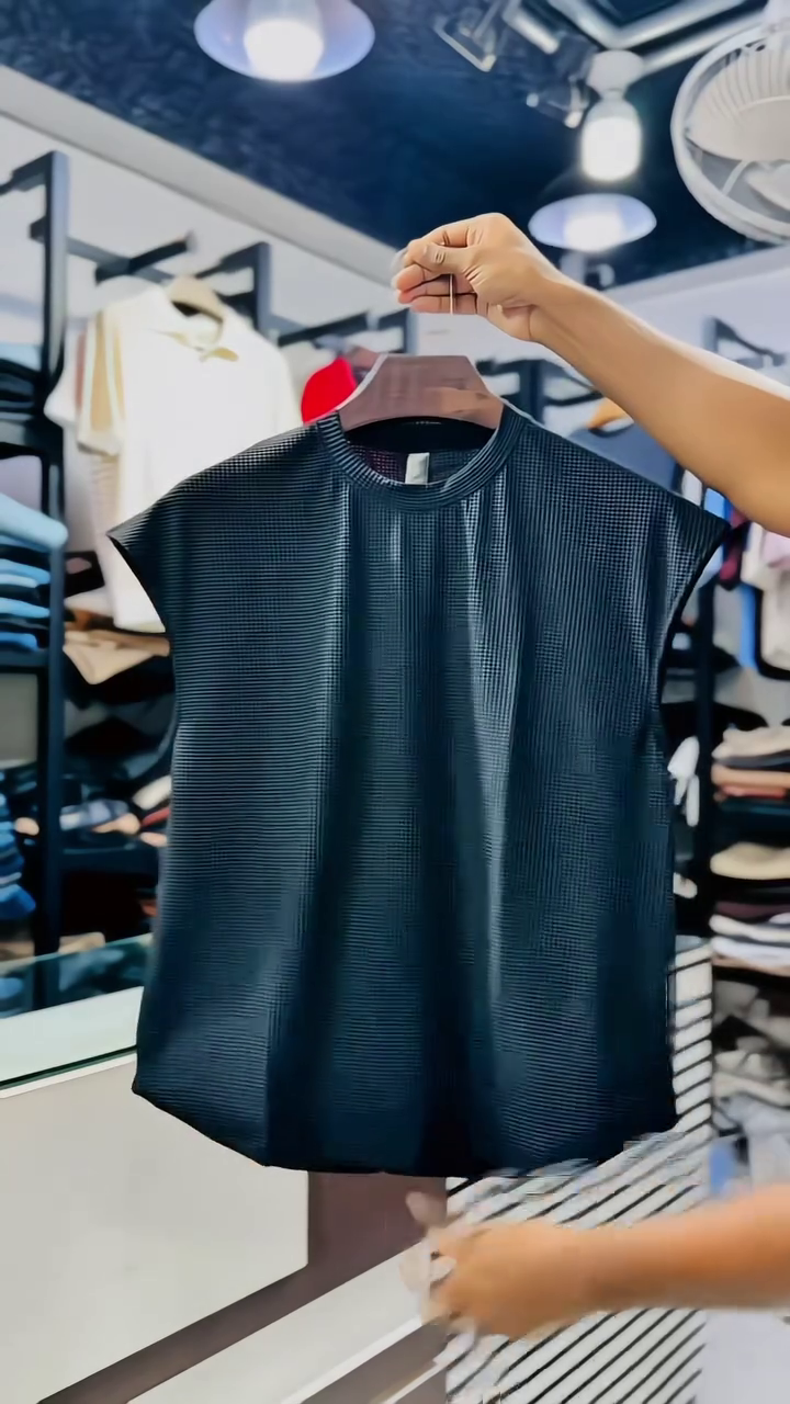 Men Ribbed Sleeveless Cut Outs T-shirt - Image 5
