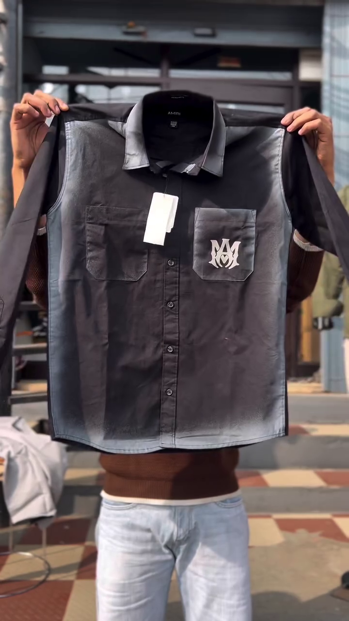 Dyed Effect Denim Shirt