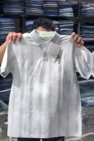 Men Self Design Polo Collar Cotton Relaxed Fit T-shirt