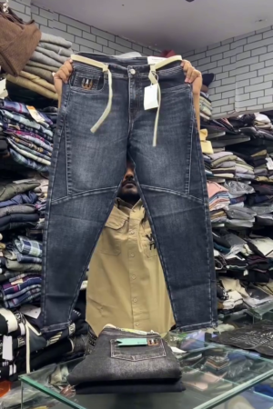 Men Blue Biker Fit Mid-Rise Clean Look Stretchable Biker Jeans